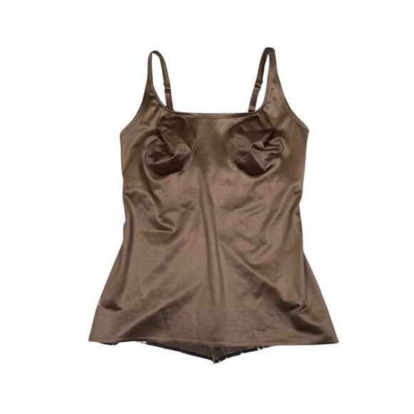 Ruby Ribbon Other - Ruby Ribbon Shaping Cami Tank Women’s 36 Brown Shapewear Shelf Bra Adjustable